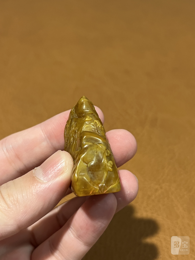清 田黄林清卿薄意雕人物章 - 图6